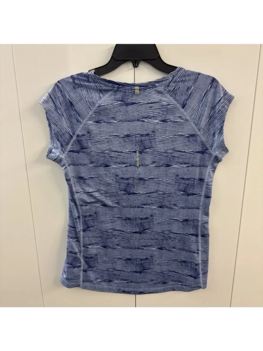 Nike Millar M Dri-fit Running Blue Striped Short Sleeve T‎ Shirt